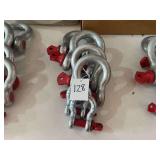 Rigging Shackles with Red Pins, Lot of Heavy Duty Galvanized Shackles