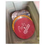 Assorted Saw Blades in Plastic Bin
