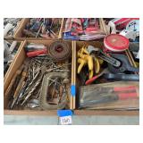Assorted Hardware, Clamps, Drill Bits, and Wire Lot