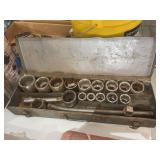 Metal Socket Set Storage Box with Assorted Sockets and Bars