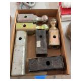 Assorted Trailer Hitch Balls, Mounts, and Receiver Tubes
