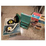 Playskool Lincoln Logs, GE Record Player with 45 RPM Records, and 1968 Electro-Art Toy