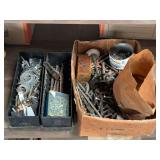 Assorted Hardware Lot Including Fasteners, Bolts, Screws, and Organizers