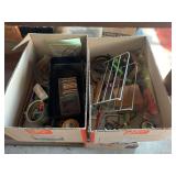 Assorted Box Lot of Hardware, Matches, and Small Household Sundries