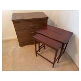 Wooden Dresser and Nesting Tables