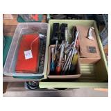 Assorted Mechanics Tools Including Sockets, Ratchets, and Metal Tool Boxes