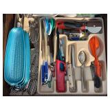 Assorted Kitchen Utensils and Hand Tools Drawer Lot