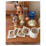 Assorted Collectible Figurines, Decorative Plates, and Teacups