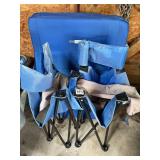 Vivohome Blue Folding Camping Chairs & 2 Bleacher Chairs