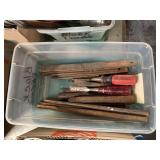 Assorted Box Lot of Hand Tools including Files, Chisels, and Punches
