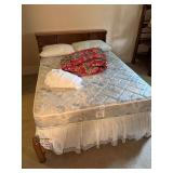 Wooden Bookcase Headboard Bed with Serta Mattress Set