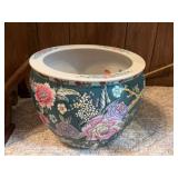 Chinese Porcelain Famille Rose Fish Bowl Planter with Floral Motifs