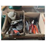 Assorted Hand Tools Including Pliers, Pry Bars, and Measuring Spoons