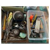 Dewalt Metal Tool Box with Assorted Drill Bits, Hole Saws, and Measuring Tools