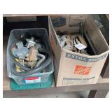 Assorted Hardware, Clamps, and Gas Regulator Hoses in Totes