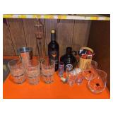 Barware Collection Including Canadian Club Glasses, Shaker, Wine, Growler, and Accessories