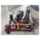 Automotive Jacks, Jack Stands, Cast Iron Base, and Blowtorch Lot