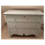 Painted Wooden Dresser with Three Drawers