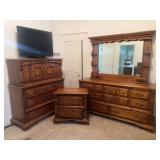 DPI Furniture Wood Bedroom Suite with Dresser, Armoire, and Nightstand