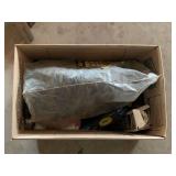 Box of Plumbing Supplies Including Wax Rings, Blower Vent, and Clog Buster