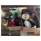 Assorted Household and Workshop Lot with Cords, Lighting, and Supplies