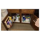Under Sink Cleaning Supplies and Paper Goods Collection