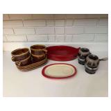 Hull Oven Proof USA Brown Drip Ceramic Dinnerware and Bakeware Assortment