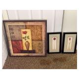 Wall Art Assortment Including Canvas Print and Framed Photographs