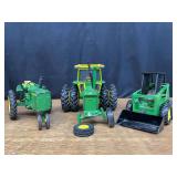 (3) 1/16 John Deere Tractors + Skid Loader Ertl