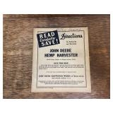 1943 John Deere Hemp Harvester Manual