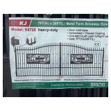 KJ Model K0720 7FT x 20FT Heavy-Duty Metal Farm Driveway Gate
