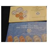 (2) Uncirculated Mint Sets, 1990, 1991