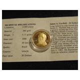 Gold James A. Garfield, 3.11 g, .585 gold