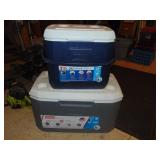 (2) Colman coolers & Fold Up camping Chair