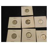(7) Roosevelt Dimes, 5 silver & 2 error