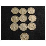 (10) Buffalo Nickels