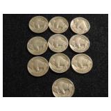 (10) Buffalo Nickels