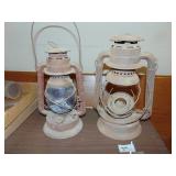 (2) Barn Lanterns including (1) Red Globe