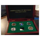 P Mint Mark 1 Cent Coin Collection w/display