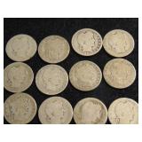 approx (12) Silver Barber Quarters
