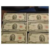 10 Red Note Two Dollar Bills