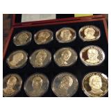 (12) Presidential Dollars, 24k gold plated