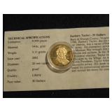 Zachary Taylor Gold Coin, 3.11g, 14k gold
