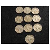 Approx (10) Buffalo Nickels
