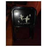 (3) Mid/Mod Metal TV Trays