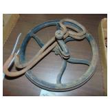 Primitive Singer Pulley & (2) Hayhooks