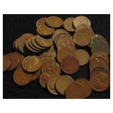 approx (5) Unsorted Wheat Pennies