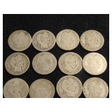 Approx (12) Silver Barber Quarters, readable dates