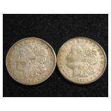 (2) Morgan Silver Dollars, 1921-D, 1921-S
