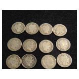 approx (12) Silver Barber Dimes, readable dates.
